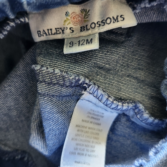 Bailey's Blossoms Blue Denim Flare Bell Bottom Jeans - Picture 3 of 3